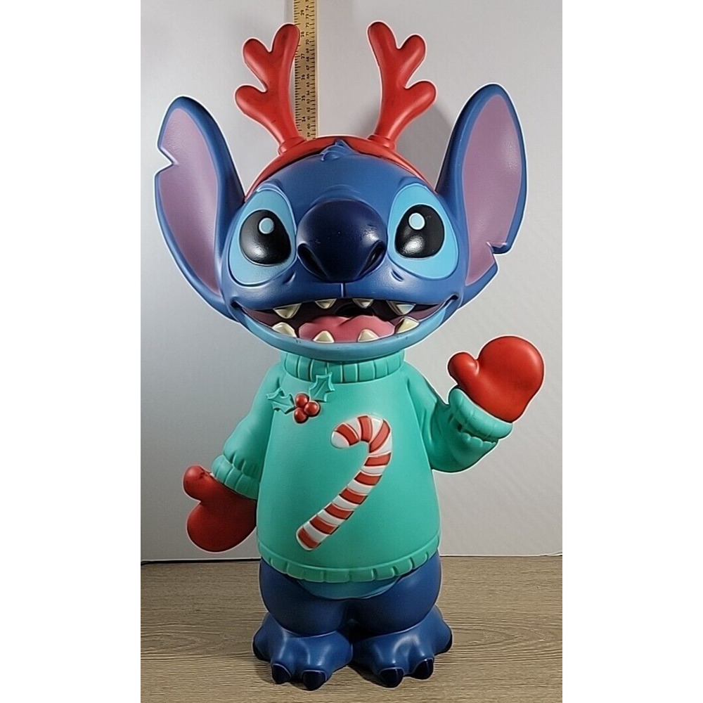 Gemmy Christmas‎ Stitch Disney's Lilo & Stitch w Antlers & Sweater Blow Mold 27"